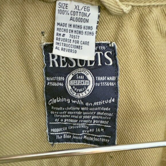 Vintage Oversized Khaki Canvas Denim Chore Jacket XL Workwear Grunge Skater 90s - Picture 2 of 10